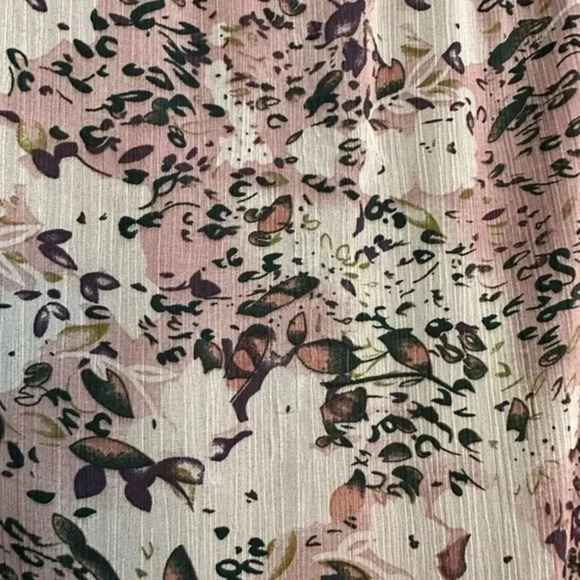 BCBGMAXAZRIA | Dusty Rose Bohemian Puff Sleeves Floral Blouse Size XS - Picture 8 of 8